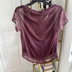 Lululemon Athletica Sheer Plum Short Sleeve Top